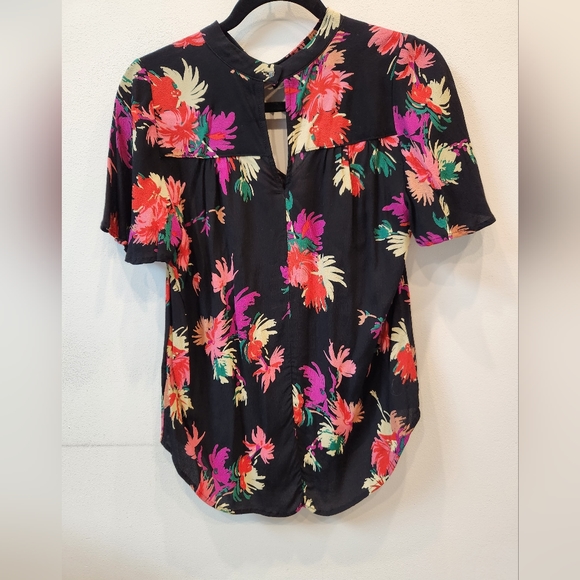 Anthropologie Maeve V-Neck Blouse, Floral Print, Size US S - Picture 3 of 5